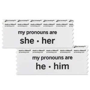 stackable badge ribbons pronoun pack for event badges
