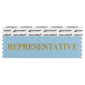 SREPRCOGO light blue badge ribbon with representative in gold lettering