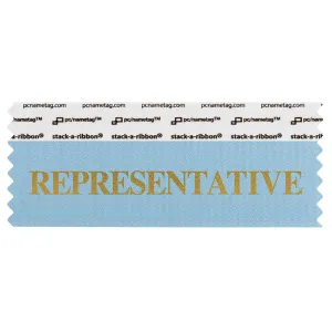 SREPRCOGO light blue badge ribbon with representative in gold lettering