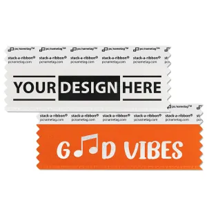 4 inch x 1-5/8 inch adhesive Customizable Badge Ribbon