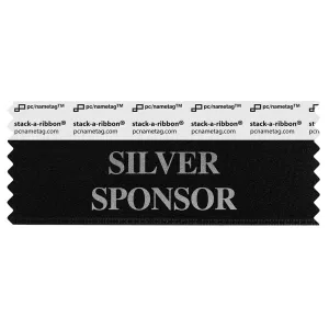 4" x 1-5/8" SILVER SPONSOR Badge Ribbon