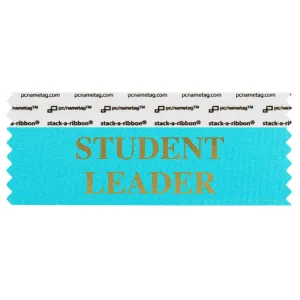 SSTLEJBGO jewel blue badge ribbon with student leader in gold lettering