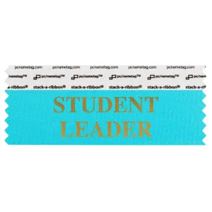 SSTLEJBGO jewel blue badge ribbon with student leader in gold lettering