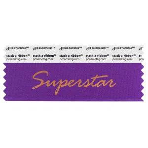 SSUPEVIBR violet badge ribbon with superstar in bronze lettering