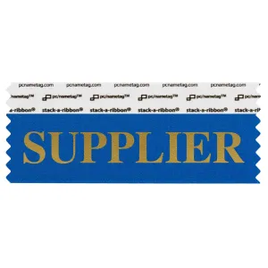 SSUPPBLGO Blue badge ribbon with Supplier in gold lettering