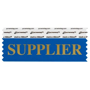 SSUPPBLGO Blue badge ribbon with Supplier in gold lettering