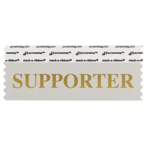 SSUPPSIGO silver badge ribbon with supporter in gold lettering