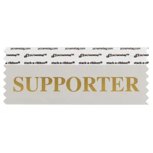 SSUPPSIGO silver badge ribbon with supporter in gold lettering