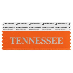 STENNORSI orange badge ribbon with Tennessee in silver lettering