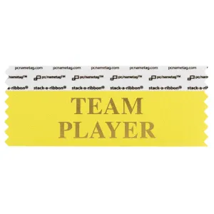 STEPLCAGO Canary yellow badge ribbon with Team Player in gold lettering