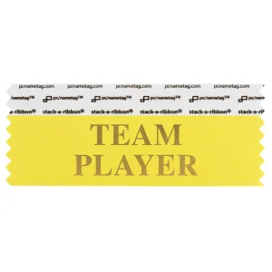 STEPLCAGO Canary yellow badge ribbon with Team Player in gold lettering