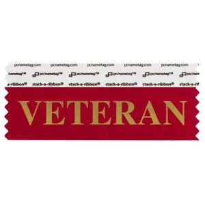 SVETEREGO red badge ribbon with veteran in gold lettering