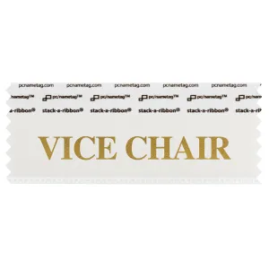 SVICHWHGO white badge ribbon with vice chair in gold lettering