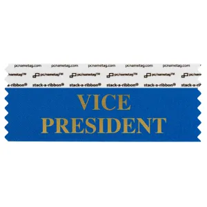 4" x 1-5/8" VICE PRESIDENT Badge Ribbon