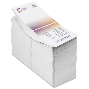 4x6 full color event badge with white borders on both sides of badge