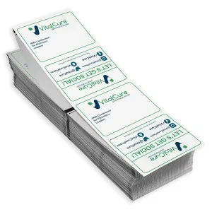 Direct thermal printers can print double sided 4" x 3" name badges for events. This custom double sided event badge paper comes pre-printed with your two-color design.