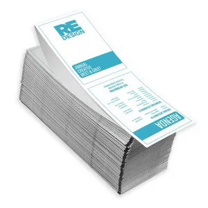 Direct thermal printers can print double sided 4" x 6" name badges for events. This two sided name badge paper comes pre-printed with your one-color design.
