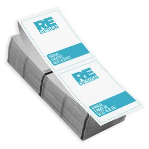 Direct thermal printer paper can print one sided 4" x 6" name badges for events. This custom name badge paper comes pre-printed with your one-color design.