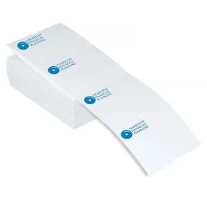 Customized 4x3 Single-sided event badge with white borders  
