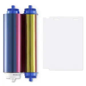 ZC10L color ribbon with 400 blank double slot cards