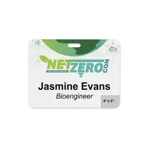 4"x 3" biodegradable Event Badge