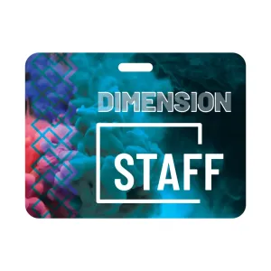 4 inch x 3 inch staff badge for events