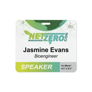 4 1/4"x 3 2/3" biodegradable Event Badge