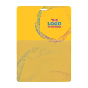 4.25 inch x 6 inch event badge with pocket for a name tag