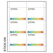 Print these 4"x3" adhesive name tags with a Laser printer, peel, and stick