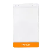customized 4.25" x 6" Name Badge Holder with color bar at bottom