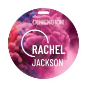 YNES30CI4G is a customizable circle shaped event badge