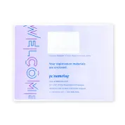 13" x 10" custom envelope has printer-friendly Digiclear material