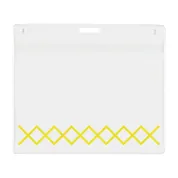 4" x 3" reusable and recyclable name tag holder with custom imprint for events