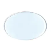 Reusable white oval metal employee name tag