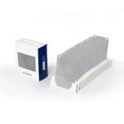 Reusable and recyclable compact event badge organizer boxes can hold event badges and name tag holders up to 4"x6"