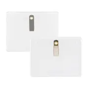 easy to fill 4"x3" name tag holders with clip are reusable
