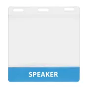 4" x 3" color coded badge holders for events
