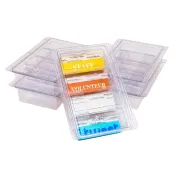 Plastic badge ribbon organizer with individual compartments