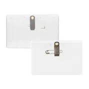 clear 4 x 2-1/2 name tag holder with clip and pin