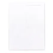 Blank vertical registration envelope with printer-friendly window material