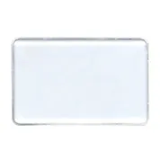 Reusable 3-3/8" x 2-1/8" white metal employee name tag