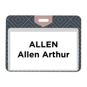 4 inch x 3 inch event badge with pocket for a name tag