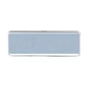 Reusable 3" x 1" silver metal employee name tag