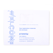 13" x 10" custom Eco Paper Registration Envelope has printer-friendly Digiclear material