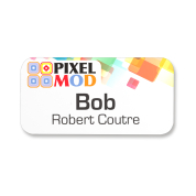 3" x 1.5" budget friendly full color employee name tags pre-printed with your company information