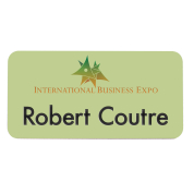 3" x 1.5" full color plastic employee name tags pre-printed with your company information