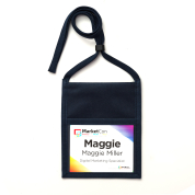 fabric neck wallet holds a 4"x3" name tag
