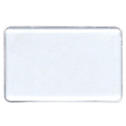 Reusable 3-3/8" x 2-1/8" white metal employee name tag