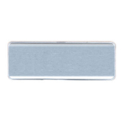 Reusable 3" x 1" silver metal employee name tag