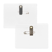 clear 4 x 3 name tag holder with clip and pin